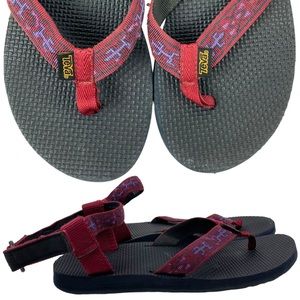 TEVA Red Strappy Outdoor Sandals | 8